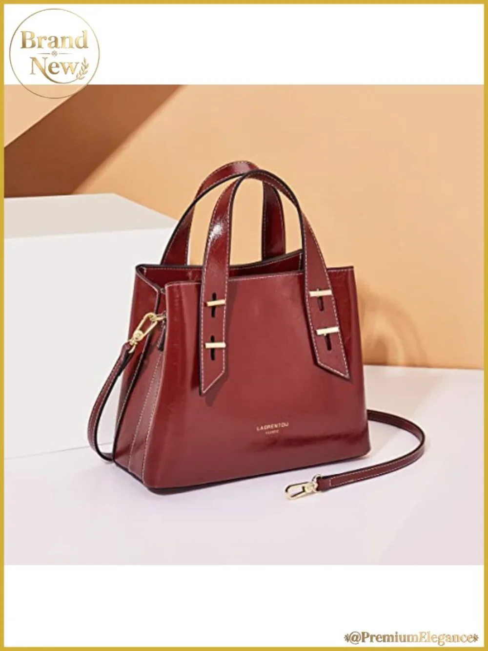 Genuine Leather Satchel Handbag Women Crossbody Top-handle Tote Purse